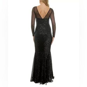 NWT STUNNING Designer Taylor Sequin Illusion Dress/Gown-SZ 8